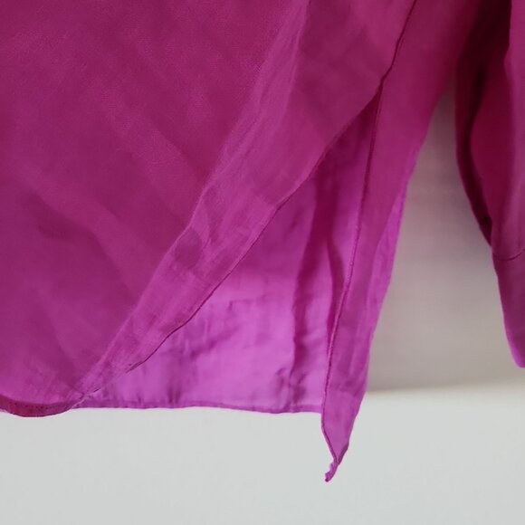 *SOLD* NWT MASSIMO DUTTI | Oversized Ramie Shirt Button Down Purple Sz XS - Picture 5 of 6